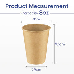 Brown Single Wall Paper Cups 4 OZ to 16 OZ Beverage Cups - SNH Packing