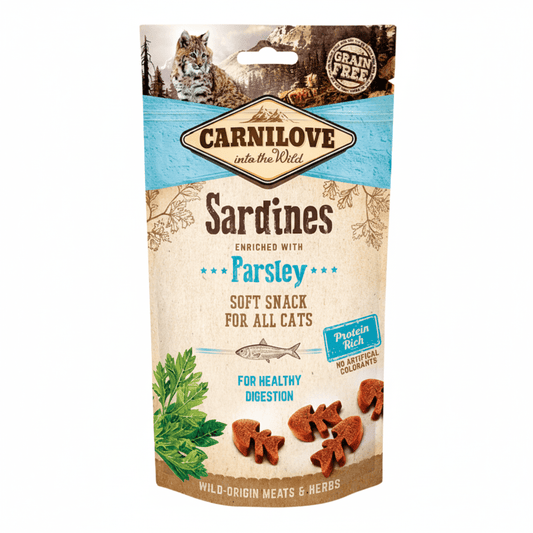 Carnilove Sardine enriched with Parsley Soft Snack for Cats 50g - SNH Packing