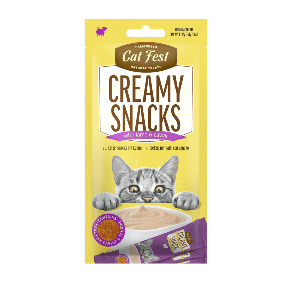 Cat Fest Creamy Snacks - Lamb With Caviar 4x10g - SNH Packing