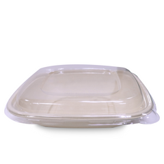 Bagasse Square Containers with PET & PP Lids – CB24 to CB48 | 300PCS | Eco Takeaway Boxes