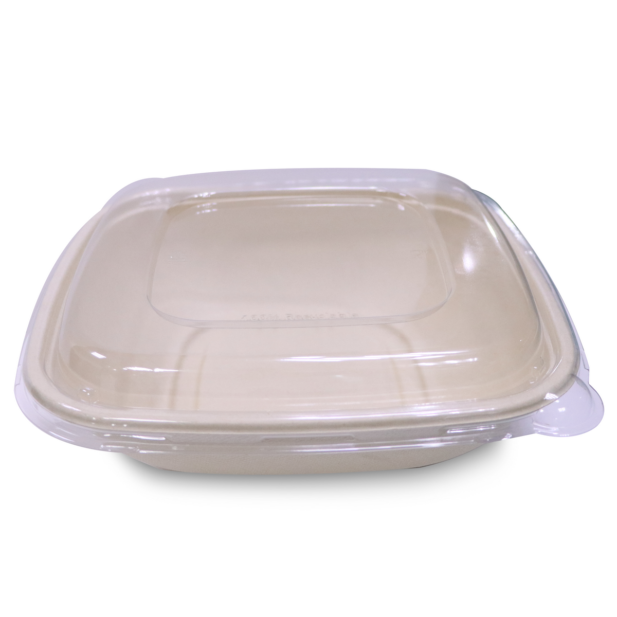 Bagasse Square Containers with PET & PP Lids – CB24 to CB48 | Eco Takeaway Boxes