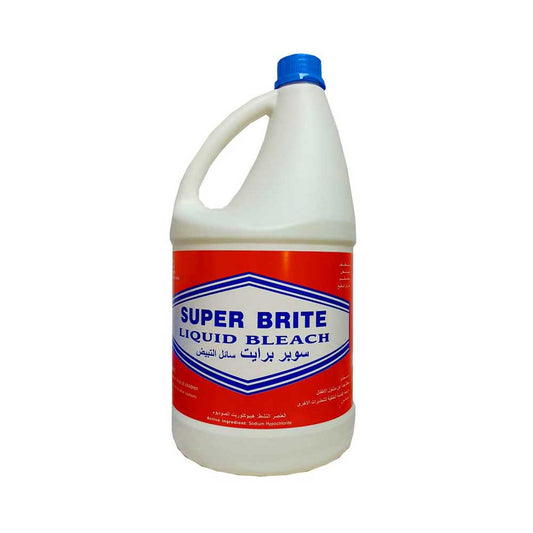 A plastic bottle of SNH Liquid Bleach with a blue cap and label featuring the brand name and product description.