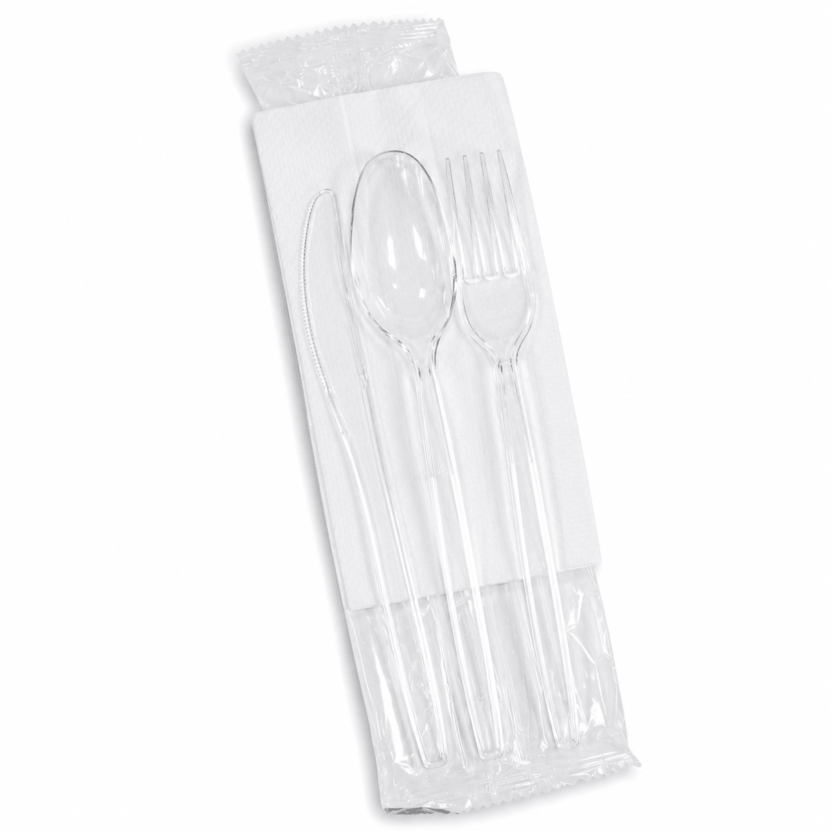 Clear Cutlery Pack Spoon Fork Knife Napkin Disposable Set - SNH Packing