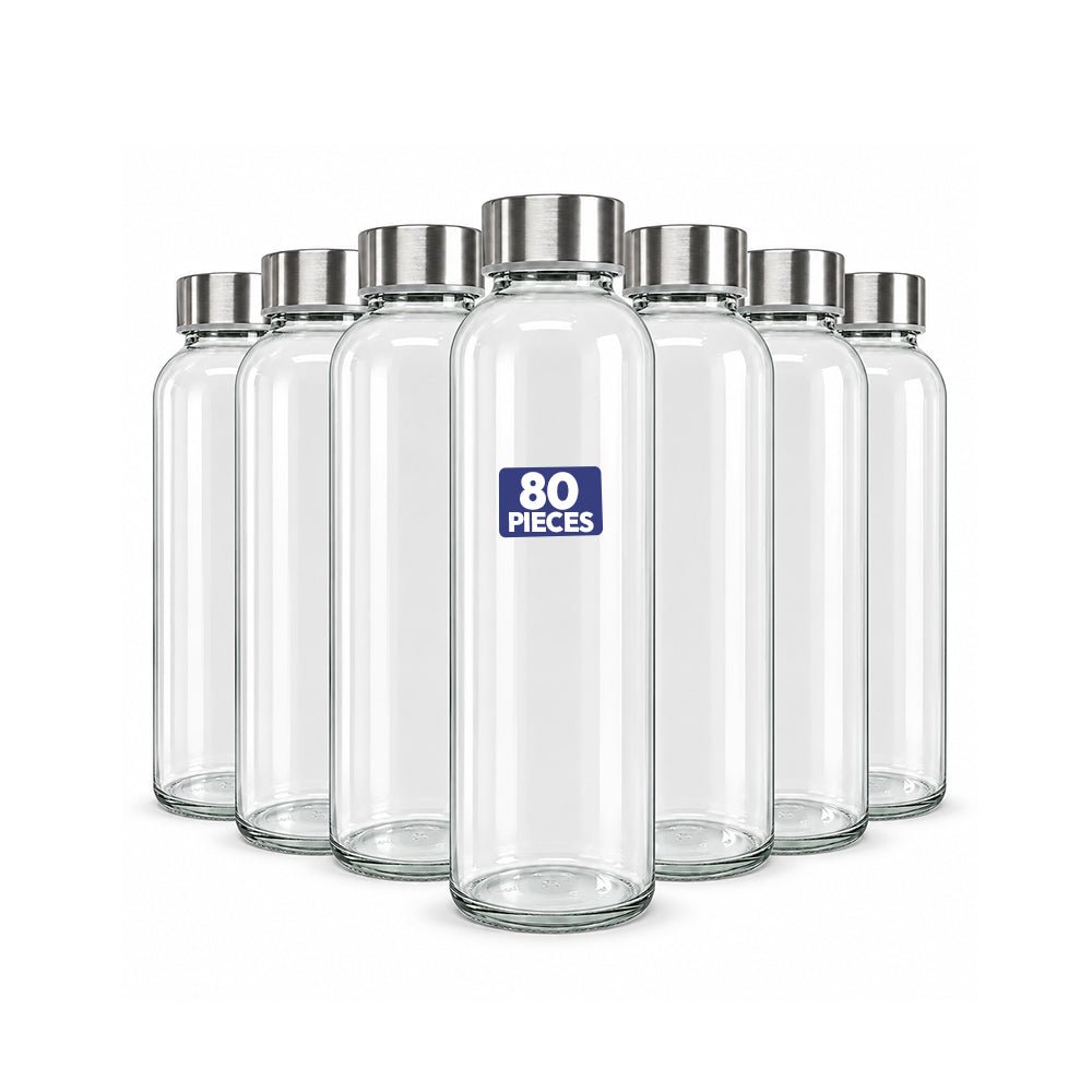 Clear Round Glass Bottles 500ml - 80 Pcs Wholesale Pack - SNH Packing