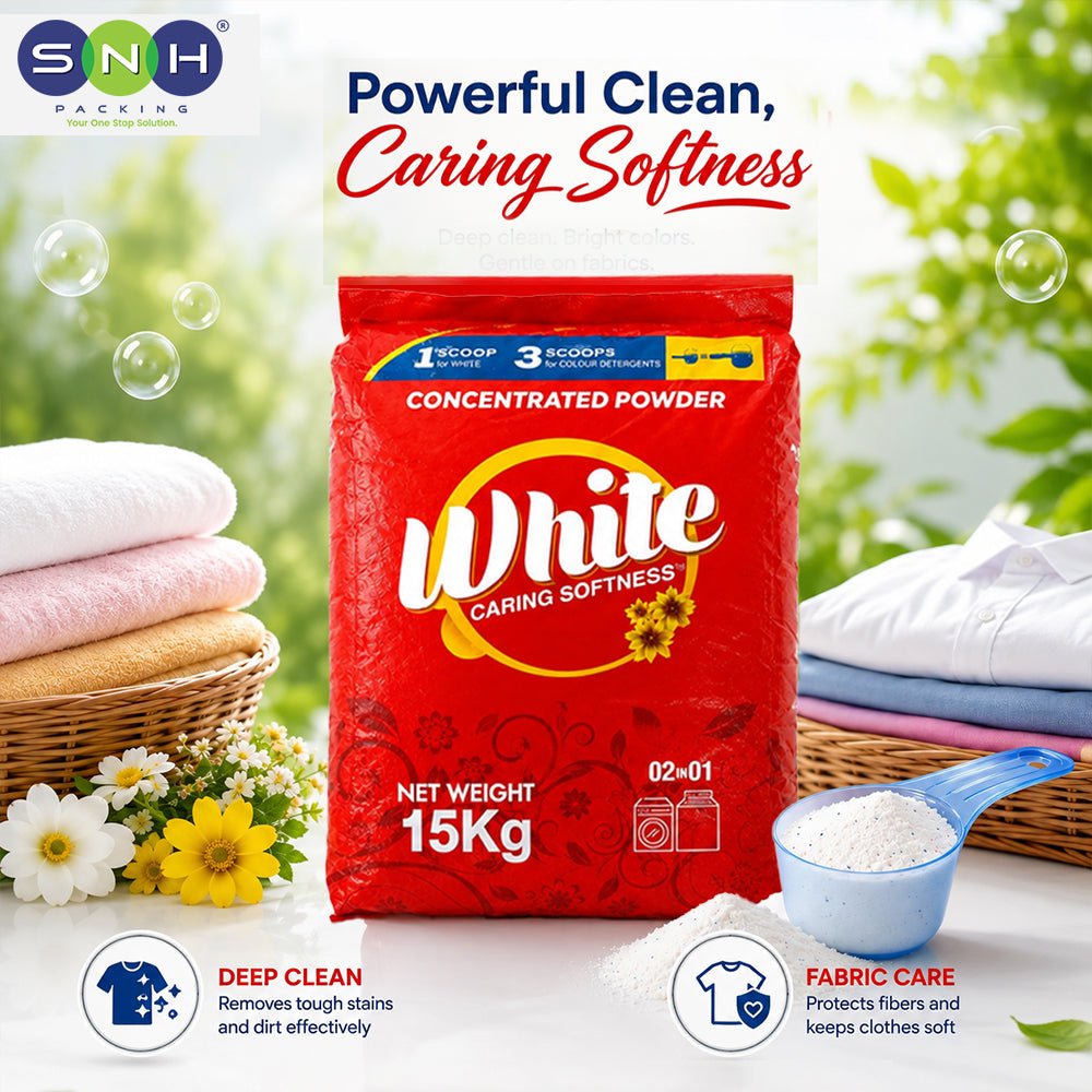 Cloth Washing Detergent Powder 15KG Laundry Detergent - SNH Packing