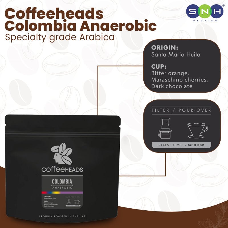 Coffeeheads Colombia Anaerobic Premium Arabica Coffee Beans (Specialty Grade) - SNH Packing