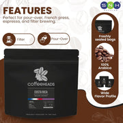Coffeeheads Costa Rica Raisin Honey Specialty Arabica Coffee Beans (Honey Process) - SNH Packing