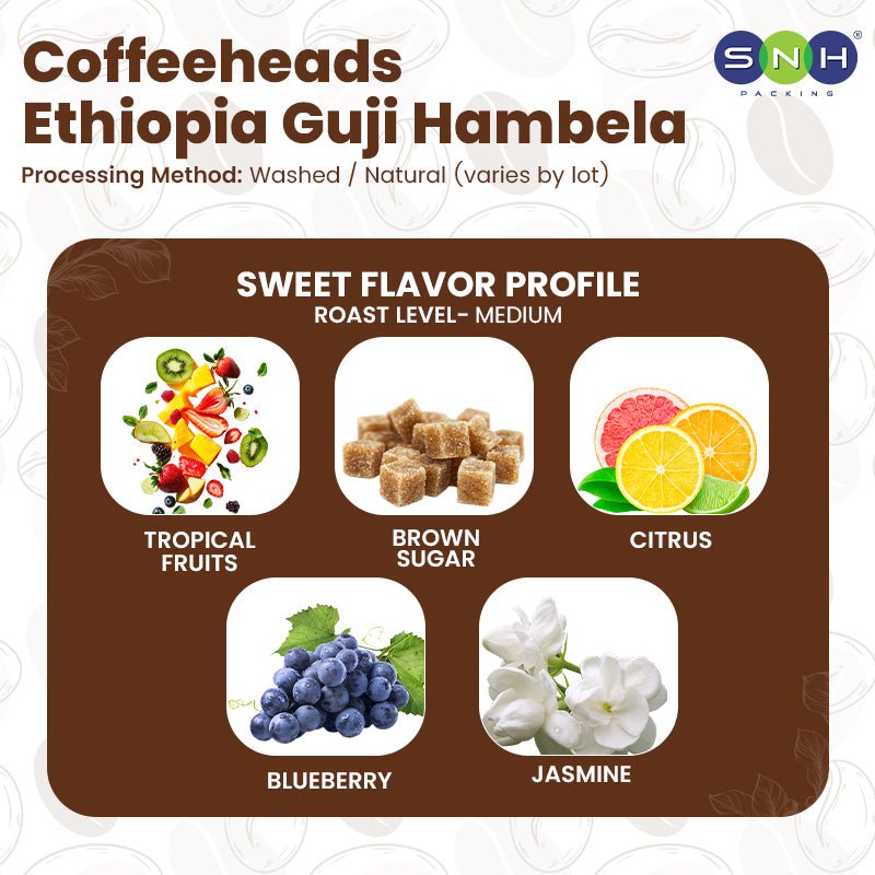 Coffeeheads Ethiopia Guji Hambela Premium Arabica Coffee Beans - SNH Packing