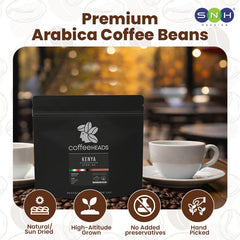 Coffeeheads Kenya Nyeri AA Premium Arabica Coffee Beans (Specialty Grade) - SNH Packing
