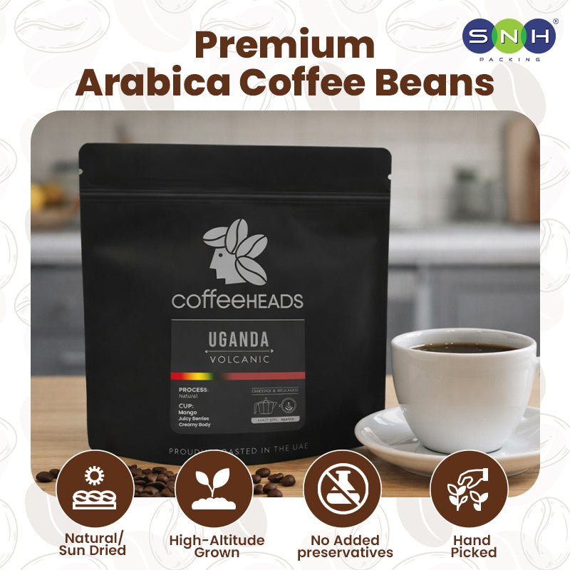 Coffeeheads Uganda Volcanic Premium Arabica Coffee Beans (Specialty Grade) - SNH Packing