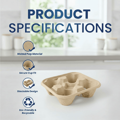Corrugated Cup Holder 2 Cup 4 Cup Eco Friendly Carrier - SNH Packing