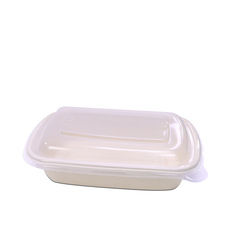 Bagasse Rectangular Containers with Lids – Multiple Sizes | Bulk Eco-Friendly Disposable Takeaway Boxes