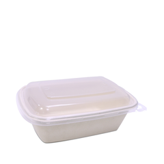 Bagasse Rectangular Containers with Lids – Multiple Sizes | Bulk Eco-Friendly Disposable Takeaway Boxes