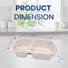 Bagasse Rectangular Containers with Lids – Multiple Sizes | Bulk Eco-Friendly Disposable Takeaway Boxes