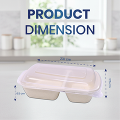 Bagasse Rectangular Containers with Lids – Multiple Sizes | Bulk Eco-Friendly Disposable Takeaway Boxes
