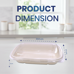 Bagasse Rectangular Containers with Lids – Multiple Sizes | Bulk Eco-Friendly Disposable Takeaway Boxes