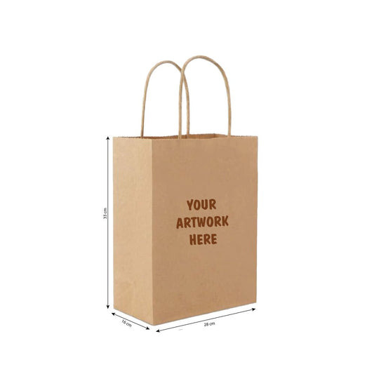 Customizable Black Kraft Paper Bag with Twisted Handle - SNH Packing