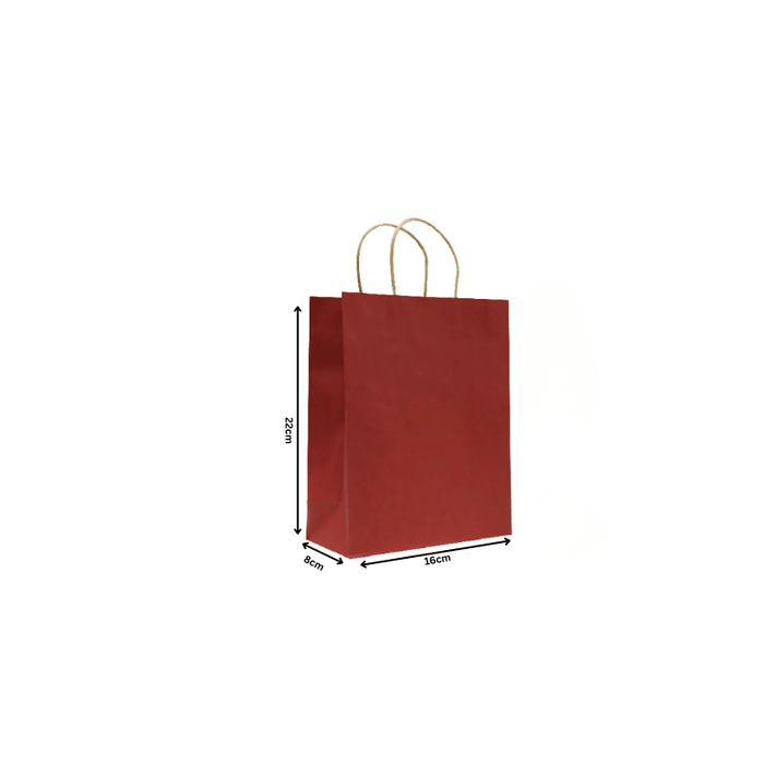 Dark Red Paper Bags with Twisted Handle Shopping Bags