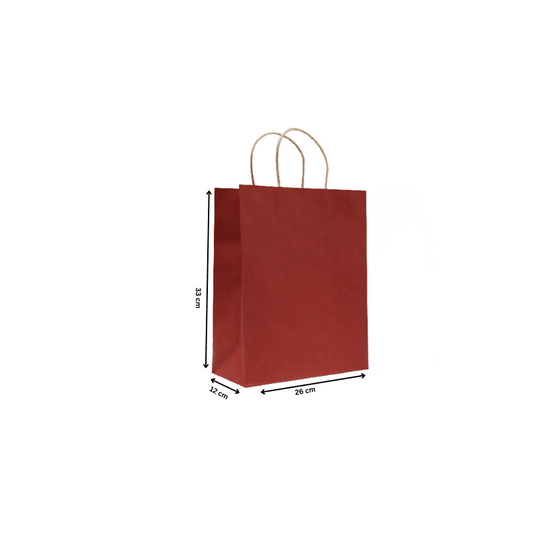 Dark Red Paper Bags with Twisted Handle Shopping Bags - SNH Packing