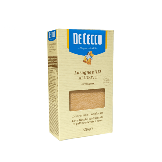 DeCecco Egg Pasta Lasagne no.112 All'Uovo - 500gm - SNH Packing