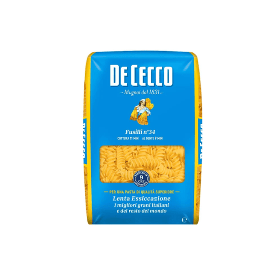 DeCecco Fusilli 34 Pasta, Italy 1KG - SNH Packing