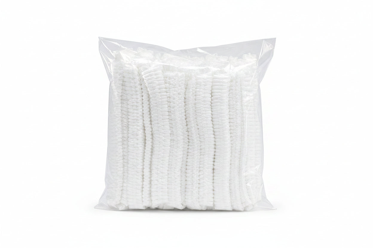 Disposable Elastic Hair Net White 18 Inch 100PCS Pack