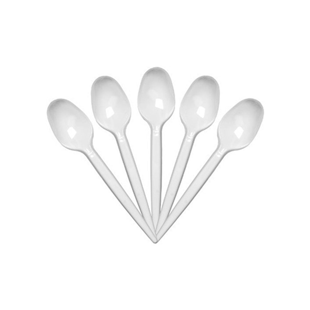 Disposable PP Plastic Spoon White 50 Pieces
