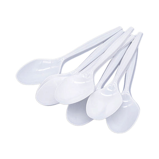 Disposable PP Plastic Spoon White 50 Pieces