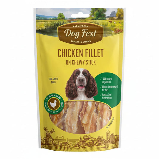 Dog Fest Chicken Fillet On Chewy Stick For Adult Dogs - 90g - SNH Packing