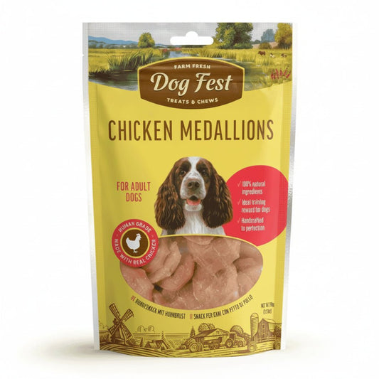 Dog Fest Chicken Medallions For Adult Dogs 90g - SNH Packing