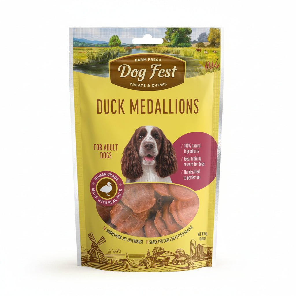 Dog Fest Duck Medallions For Adult Dogs 90g - SNH Packing