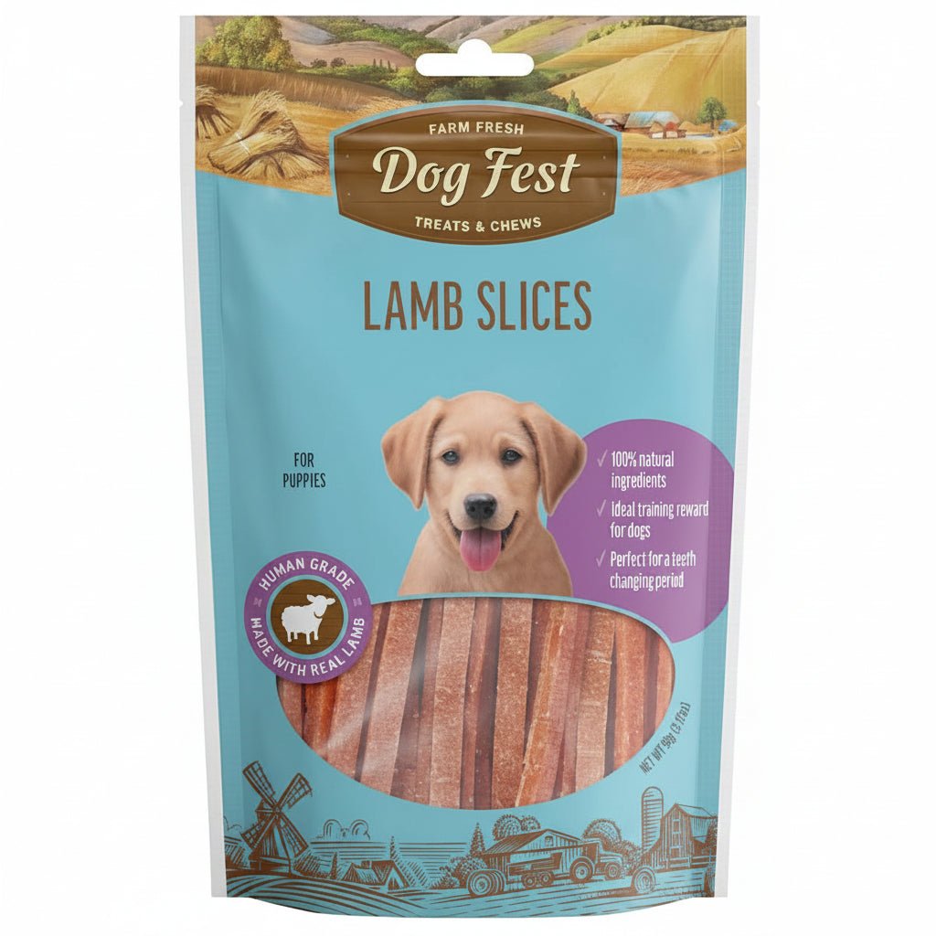 Dog Fest Lamb Slices For Puppies - 90g - SNH Packing