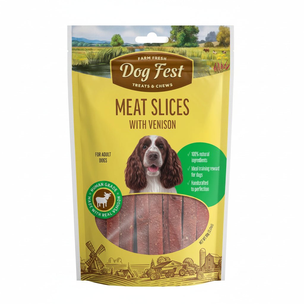 Dog Fest Slices With Venison For Adult Dogs [Weight - 90g] - SNH Packing