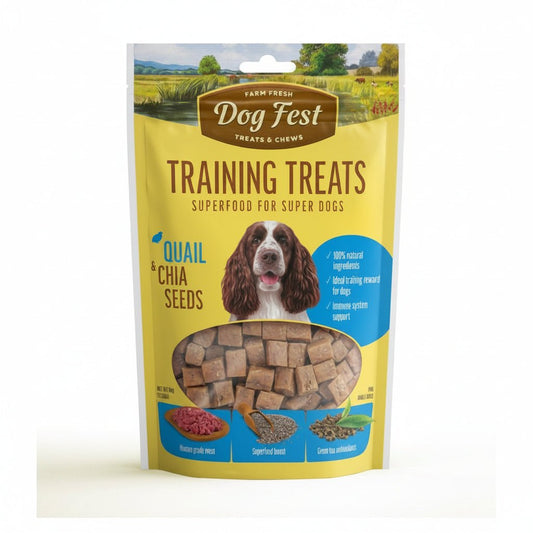 Dog Fest Training Treats Quail & Chia Seeds 90g - SNH Packing