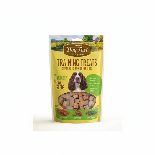 Dog Fest Training Treats Turkey & Flax Seeds 90g - SNH Packing
