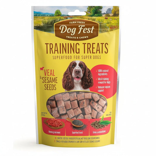 Dog Fest Training Treats Veal & Sesame Seeds 90g - SNH Packing