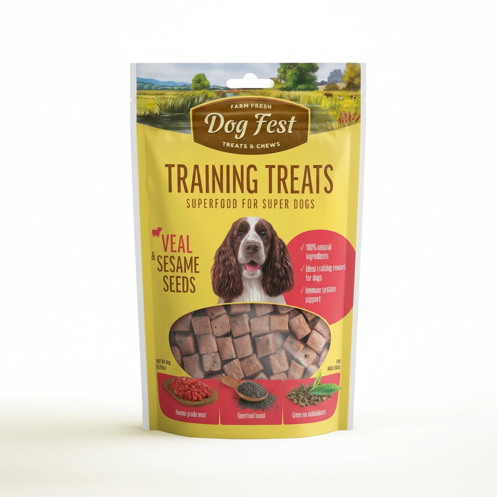 Dog Fest Training Treats Veal & Sesame Seeds 90g - SNH Packing