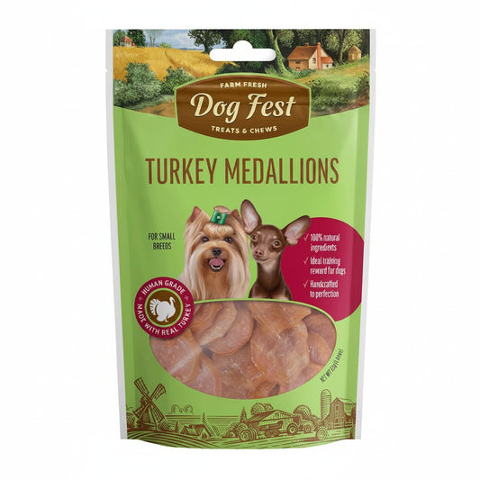 Dog Fest Turkey Medallions For Small Breeds[Weight - 55g] - SNH Packing