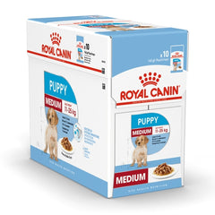 Royal Canin Size Health Nutrition Medium Puppy (Wet Food - Pouches) 10 x 140 g