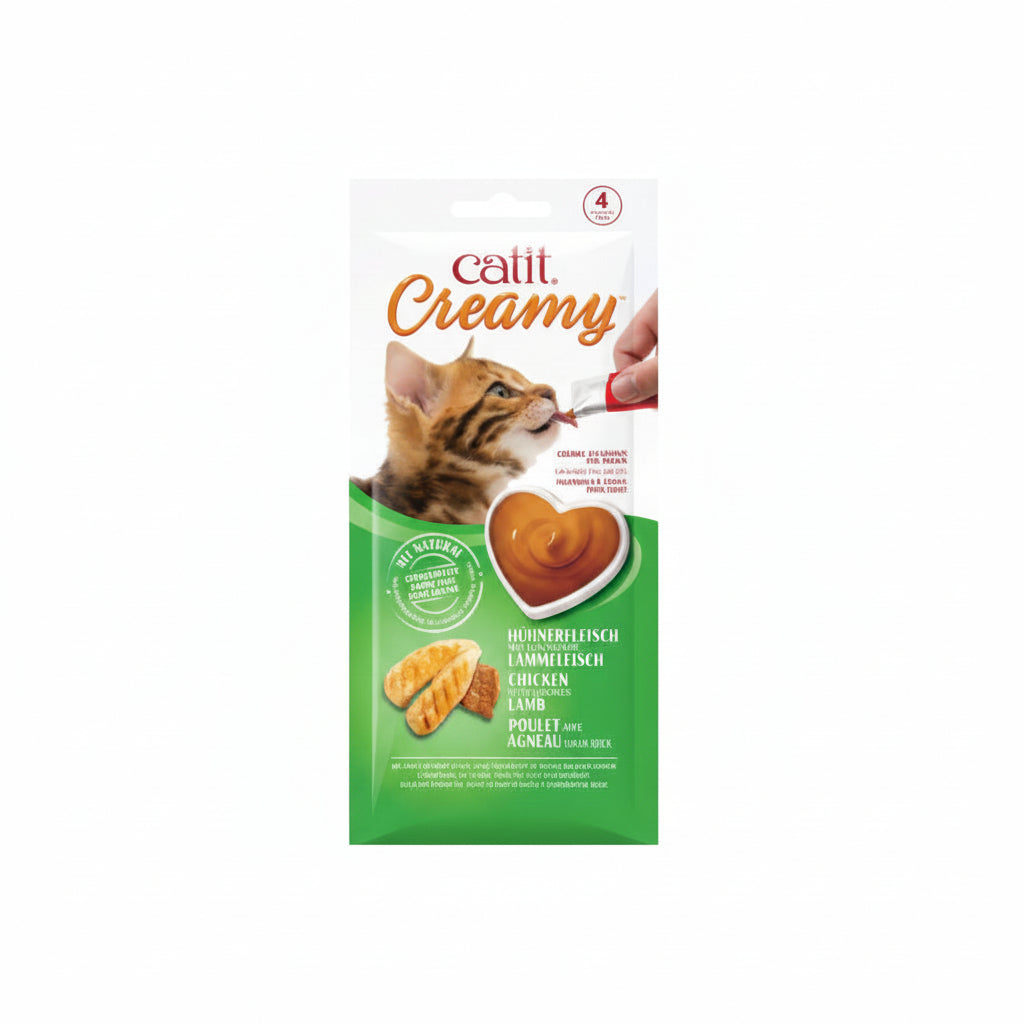 Catit Creamy Lickable Treats, Chicken & Lamb, 12pk/box