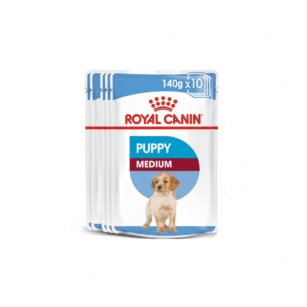 Royal Canin Size Health Nutrition Medium Puppy (Wet Food - Pouches) 10 x 140 g