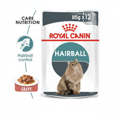Royal Canin Feline Care Nutrition Hairball Care Gravy (Wet Food - Pouches) (1+ Years) 12 x 85 g