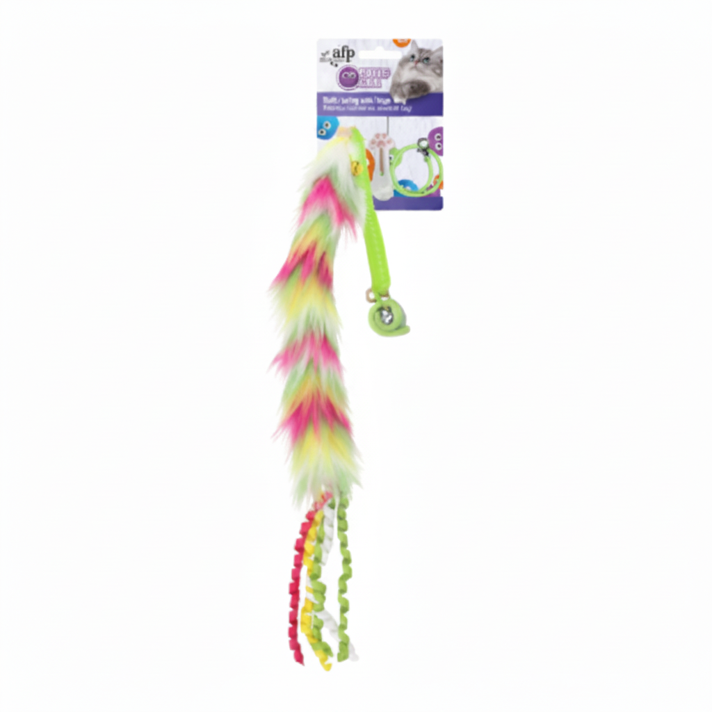 AFP Furry Ball Fluffy Spring with Finger Ring Pink
