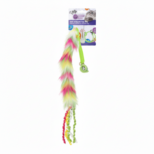 AFP Furry Ball Fluffy Spring with Finger Ring Pink
