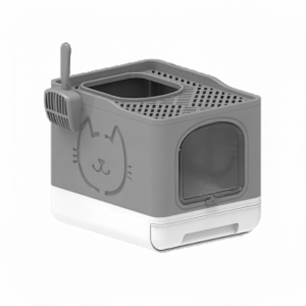 AFP Go Fresh Foldable Cat Litter Box Grey