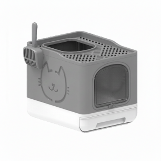 AFP Go Fresh Foldable Cat Litter Box Grey
