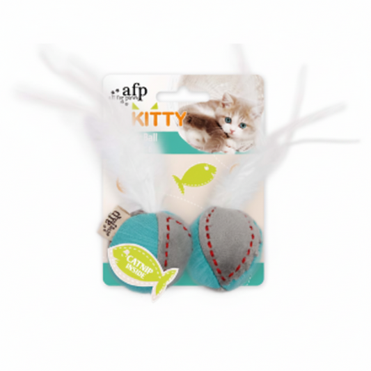 AFP Kitty Feather Ball Turquoise