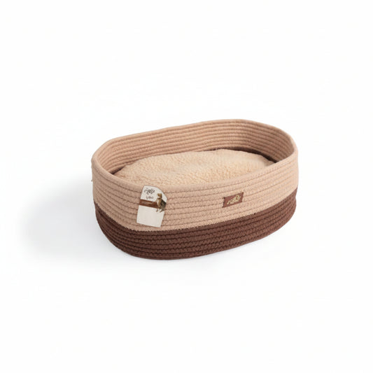 AFP Oval Rope Cat Bed Tan