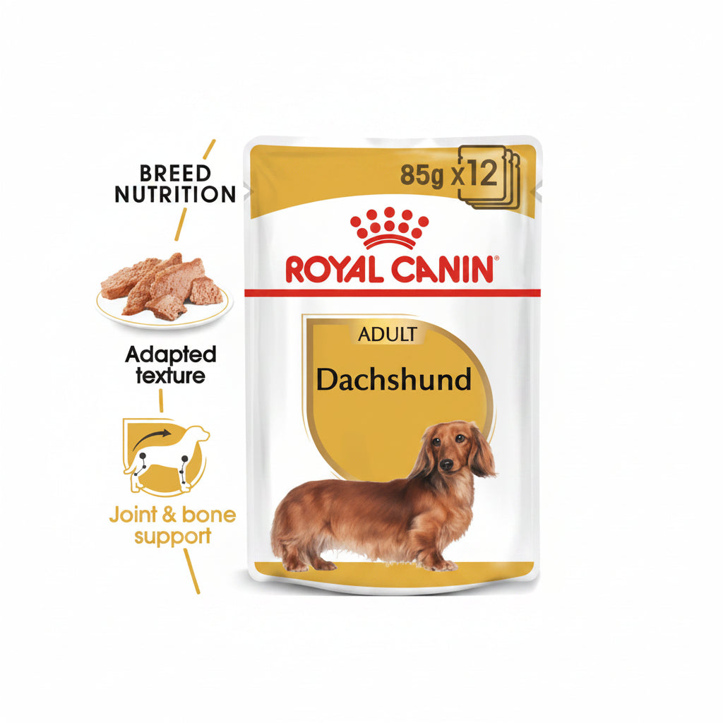 Royal Canin Breed Health Nutrition Dachshund Adult (Wet Food - Pouches) 12 x 85 g