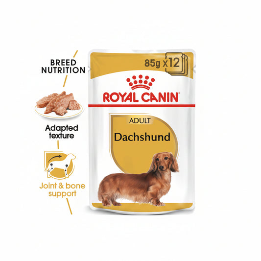 Royal Canin Breed Health Nutrition Dachshund Adult (Wet Food - Pouches) 12 x 85 g